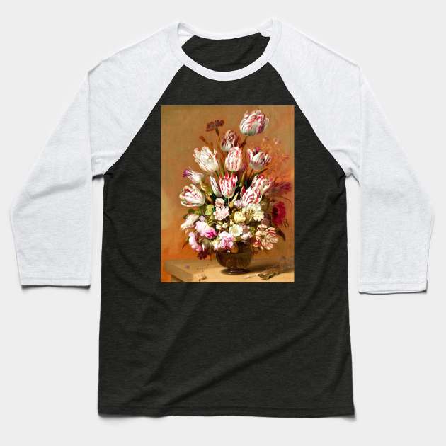 Floral Still Life by Hans Bollongier Baseball T-Shirt by Amanda1775